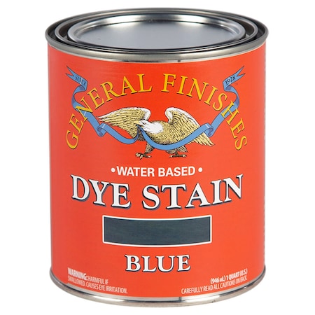 General Finishes 1 Qt Blue Dye Stain Water-Based Wood Stain DQB